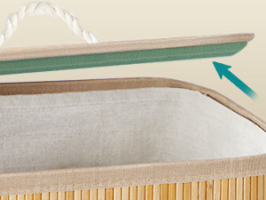 Wasmand met Deksel 90L - Bamboe Opvouwbare Wasmand
