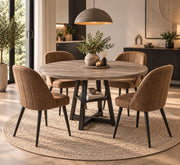 Ronde Eettafel – 120cm - 4-6 personen - Industrieel & Rustiek - Grijs