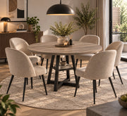 Ronde Eettafel – 120cm - 4-6 personen - Industrieel & Rustiek - Grijs