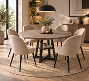 Ronde Eettafel – 120cm - 4-6 personen - Industrieel & Rustiek - Grijs