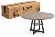 Ronde Eettafel – 120cm - 4-6 personen - Industrieel & Rustiek - Grijs