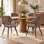 Eetkamerstoelen – Set van 4 – Ergonomisch – Metalen Poten – Bruin