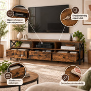 TV Meubel - 3 Lades - 3 Open Vakken