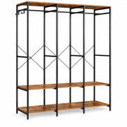 Open Kledingkast – Kledingrek met Planken en Kledingroede – Industrieel – 141 x 40 x 180 cm – Bruin/Zwart