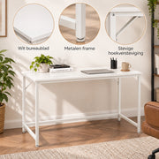 Bureau - 120 cm Industrieel Design - Wit