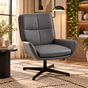 Fauteuil – 360° Draaibaar – PU Leer – Draaistoel met Armleuningen - Grijs