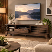 TV Meubel - Met Lattenstructuur – 170 cm – Walnoot