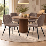 Eetkamerstoelen – Set van 4 – Ergonomisch – Metalen Poten – Bruin
