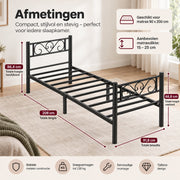 Enkel Metalen Bedframe - 90x200cm
