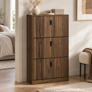Schoenenkast – Schoenenrek voor 18 Paar – Ruimtebesparend – 117 x 24 x 63 cm – Donker Walnoot