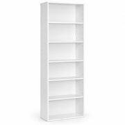 Boekenkast 6 Vakken – Open Kast 178x60x30 cm – Moderne Opbergkast – Wit – Staande Boekenkast voor Woonkamer, Slaapkamer & Kantoor