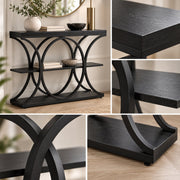 Console Tafel – Houten Sidetable met Metalen Frame – Wandtafel voor Hal & Woonkamer - 100x30x80cm