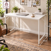 Bureau - 120 cm Industrieel Design - Wit