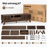 TV Meubel - Met Lattenstructuur – 170 cm – Walnoot