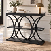 Console Tafel – Houten Sidetable met Metalen Frame – Wandtafel voor Hal & Woonkamer - 100x30x80cm