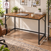 Bureau - 120 cm Industrieel Design - Donker Hout