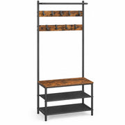 Kapstok met Schoenenbank - 9 Haken - 180x64x32.2