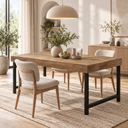 Eettafel - 140 cm - Industrieel - Hout & Zwart Metaal