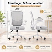Ergonomische Bureaustoel – Verstelbare Kantoorstoel voor Volwassenen – Grijs