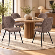 Eetkamerstoelen – Set van 4 – Ergonomisch – Metalen Poten – Bruin