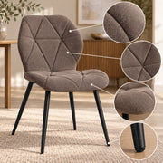 Eetkamerstoelen – Set van 4 – Ergonomisch – Metalen Poten – Bruin