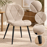 Eetkamerstoelen – Set van 4 – Ergonomisch – Metalen Poten – Beige