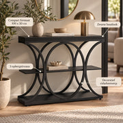 Console Tafel – Houten Sidetable met Metalen Frame – Wandtafel voor Hal & Woonkamer - 100x30x80cm