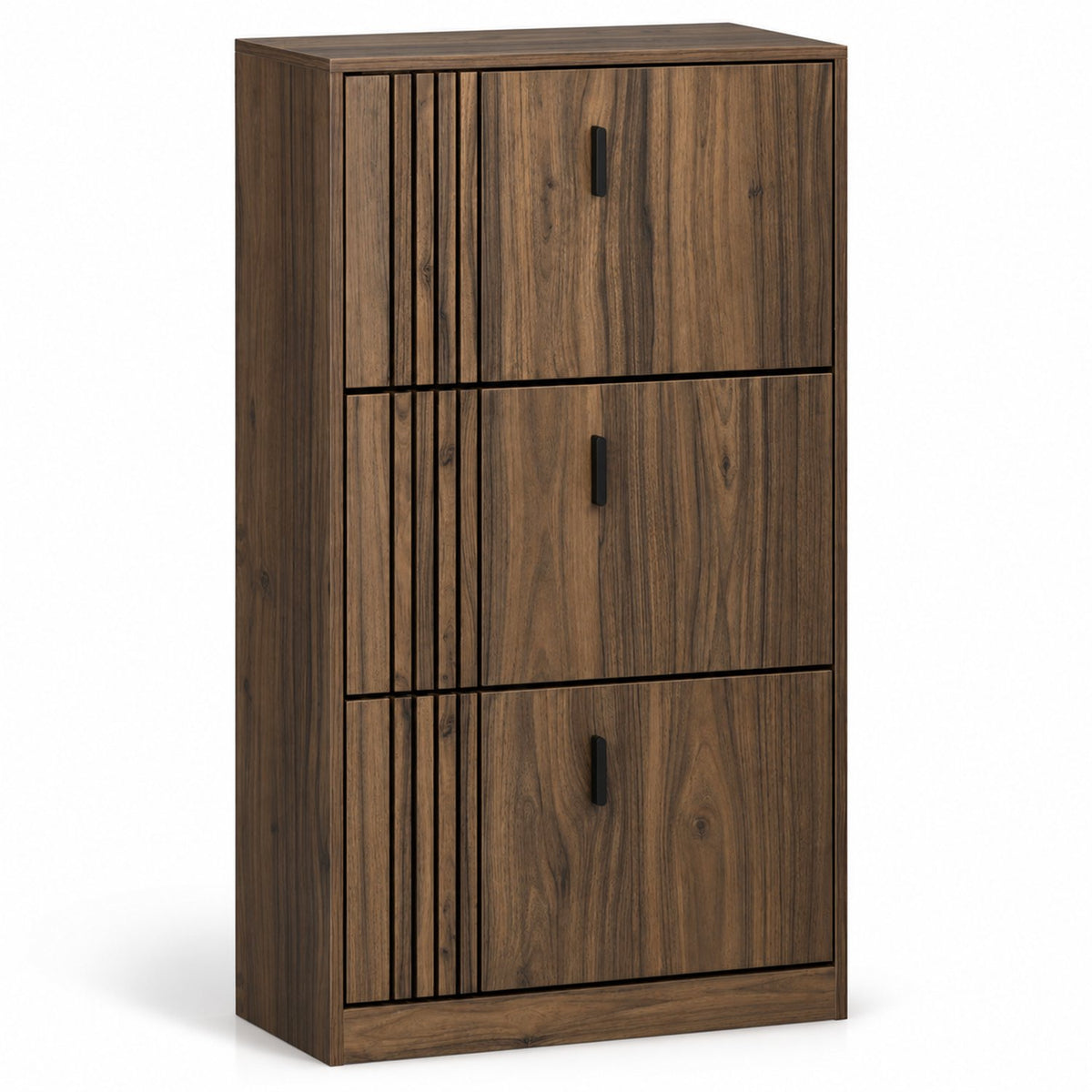 Schoenenkast – Schoenenrek voor 18 Paar – Ruimtebesparend – 117 x 24 x 63 cm – Donker Walnoot