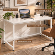 Bureau - 120 cm Industrieel Design - Wit