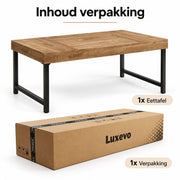 Eettafel - 140 cm - Industrieel - Hout & Zwart Metaal
