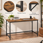 Bureau - 120 cm Industrieel Design - Donker Hout