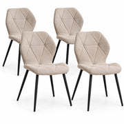 Eetkamerstoelen – Set van 4 – Ergonomisch – Metalen Poten – Beige