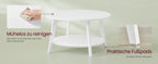 Ronde Salontafel 2-Laags 80 cm - Wit Woonkamer Tafel