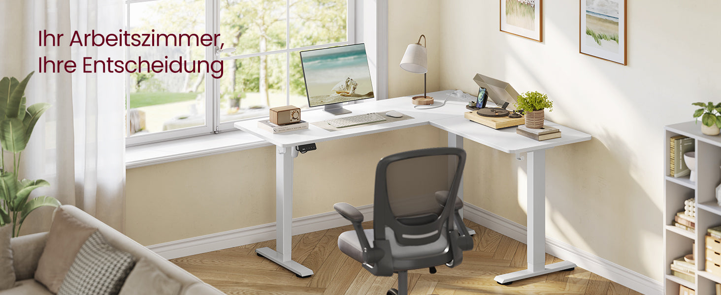 L-Vormig Elektrisch Verstelbaar Bureau