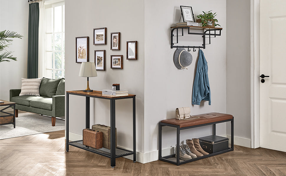 Wandkapstok met Plank en Haken 66–80 cm