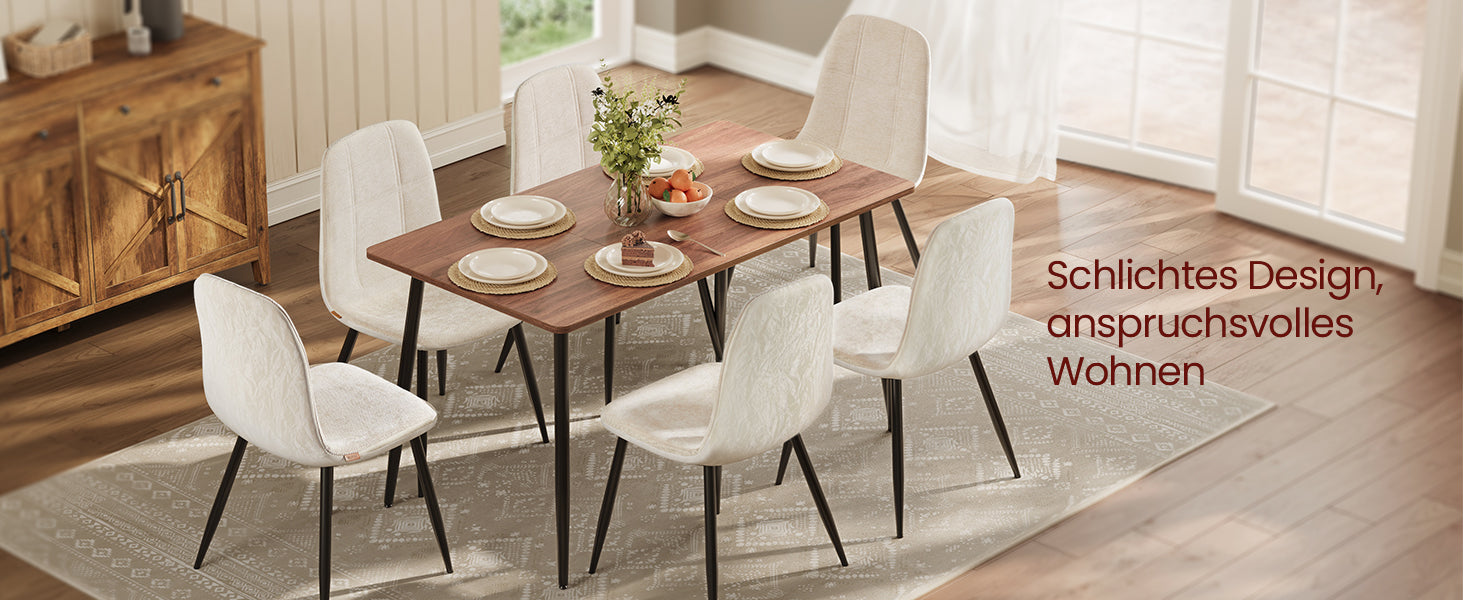 Eetkamerstoelen Set van 2 - Crème Wit Metalen Poten