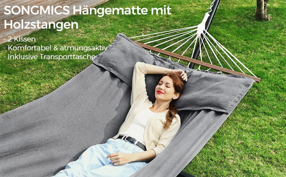 Hangmat met Standaard 210x150 cm - Outdoor Tot 300 kg