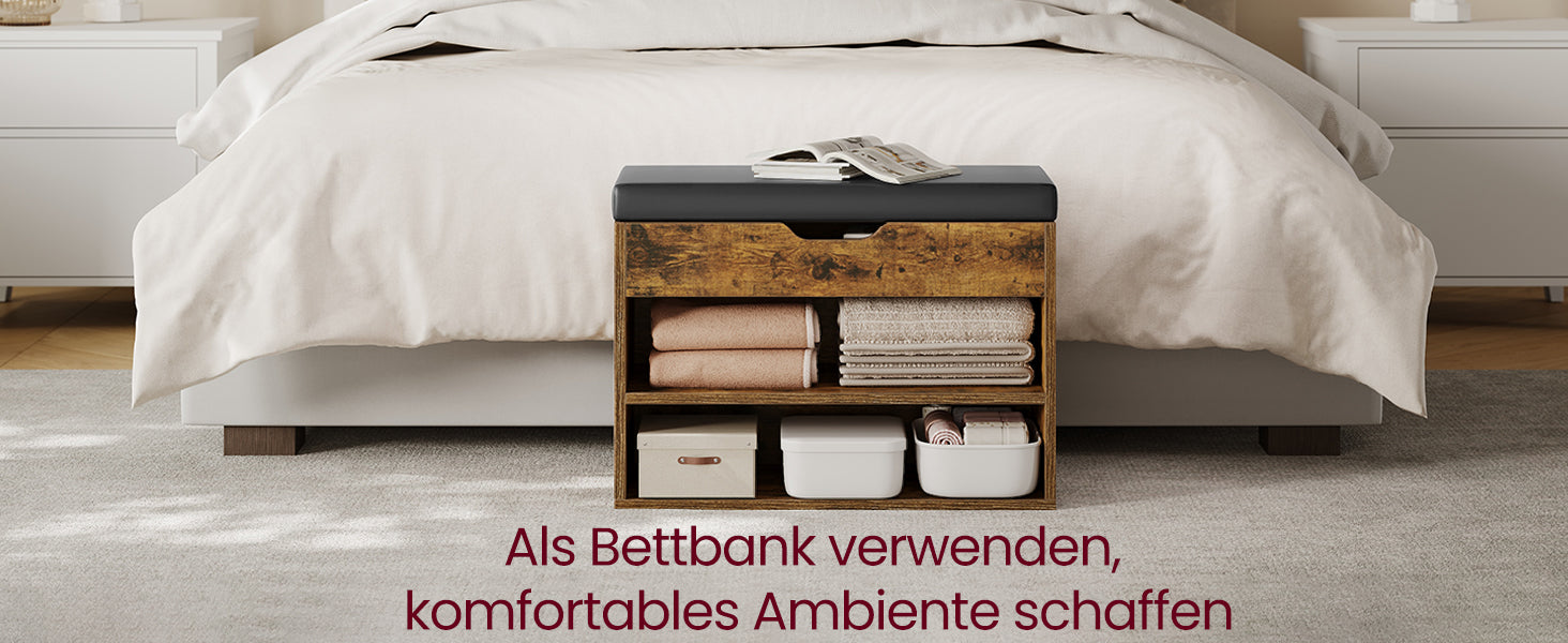 Schoenenbank - 3 Niveaus - Met Zitting - Wit-Grijs