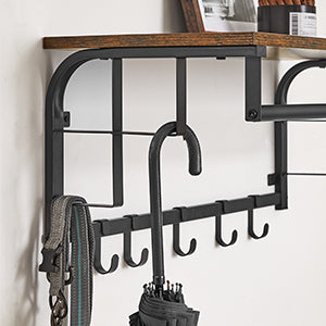 Wandkapstok met Plank en Haken 66–80 cm