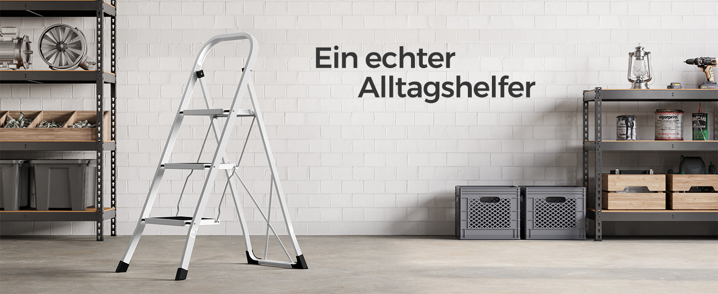 3-Traps Ladder - Antislip - Met Handrail