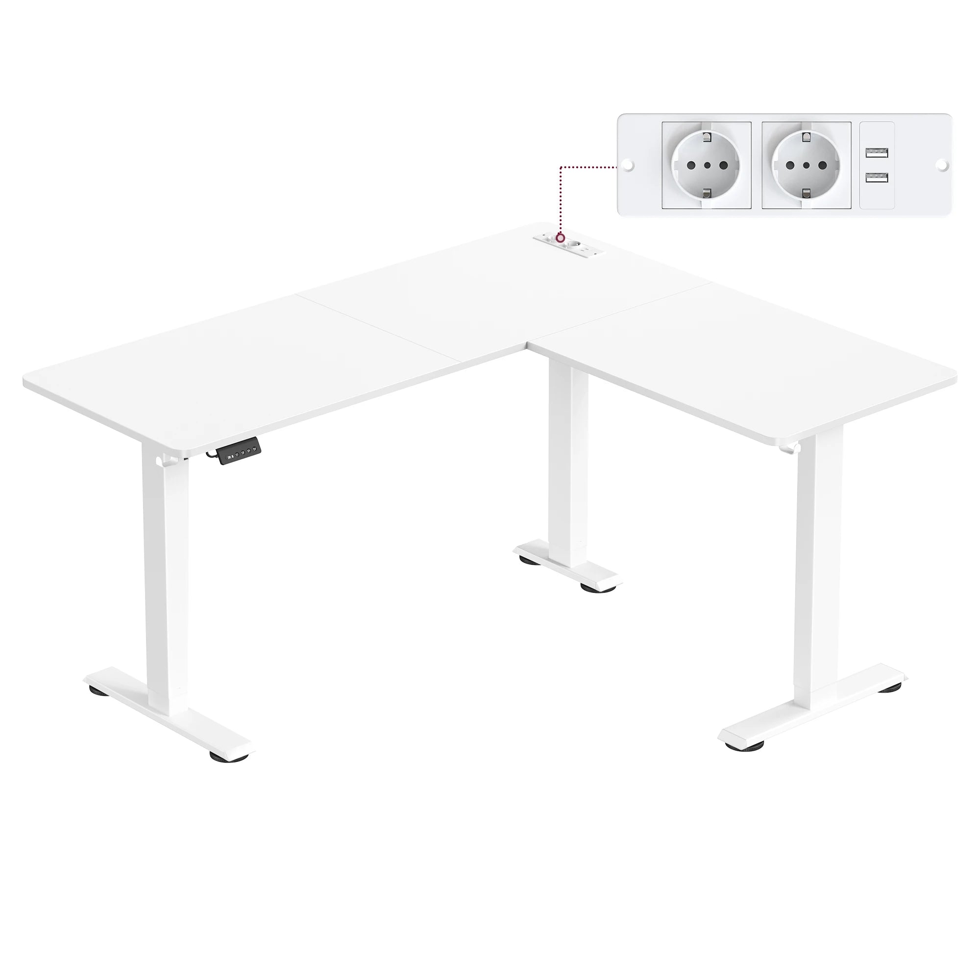 L-Vormig Elektrisch Verstelbaar Bureau
