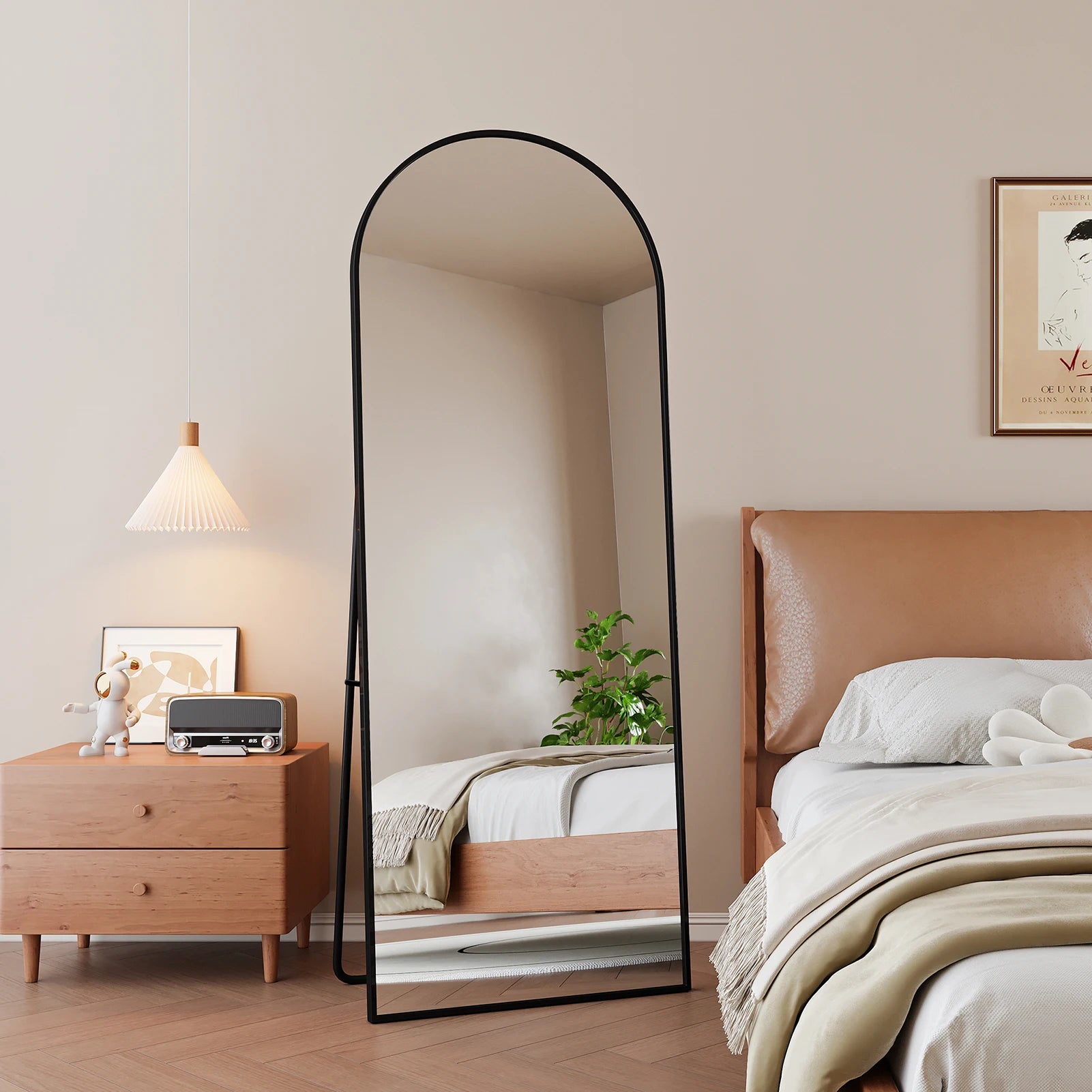 Full Body Staande Spiegel 162x53 cm - Gebogen Design
