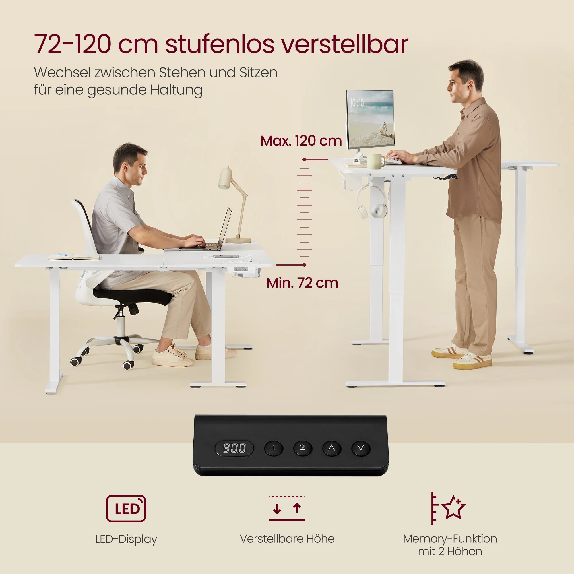 L-Vormig Elektrisch Verstelbaar Bureau