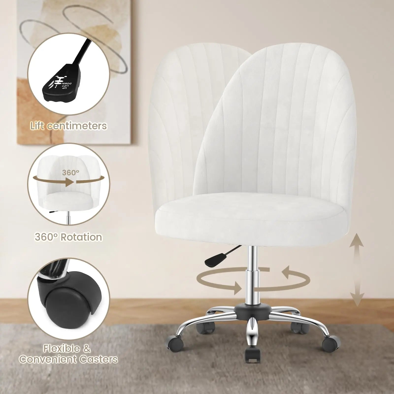 Make-Up Stoel Draaibaar - Velvet - Comfortabel