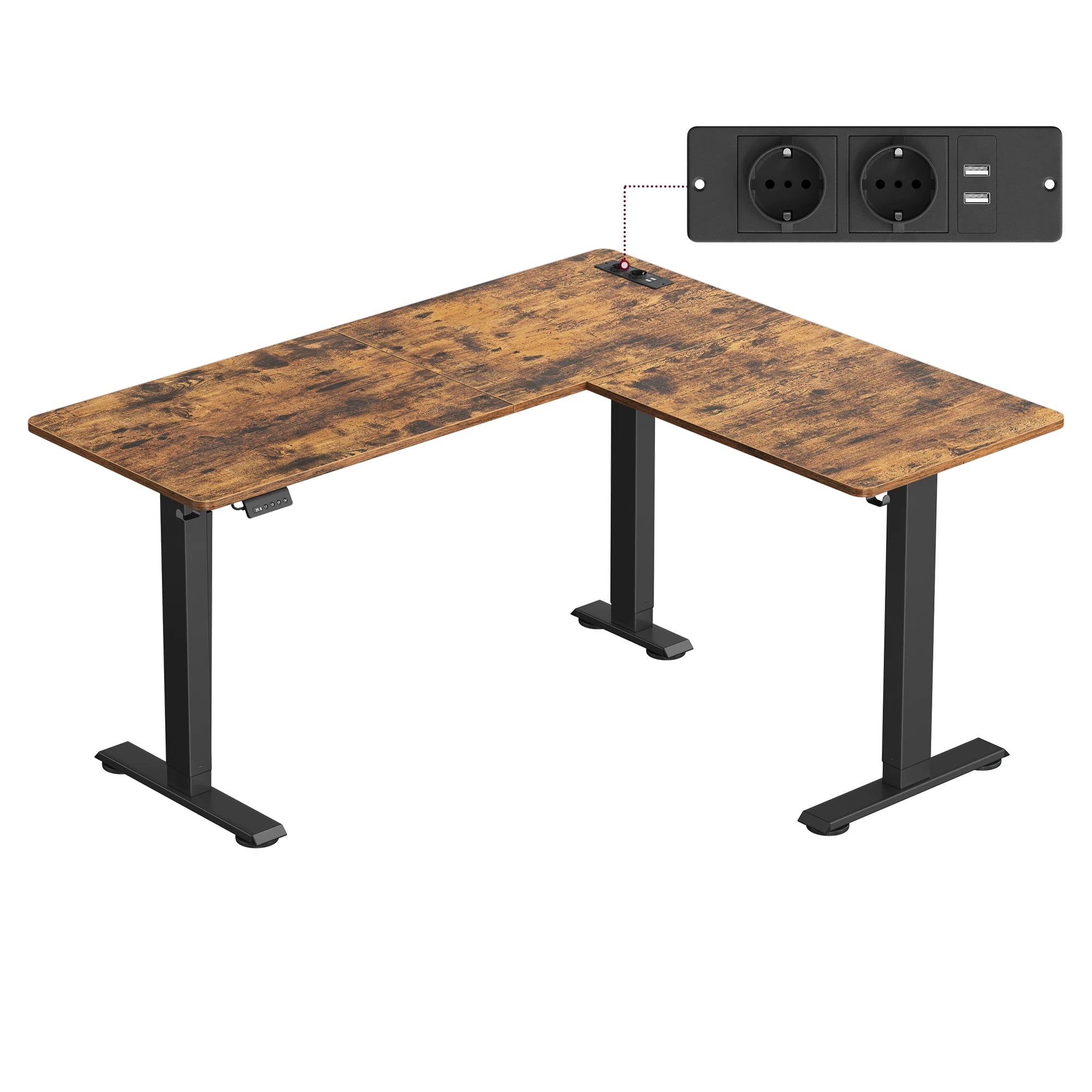L-Vormig Elektrisch Verstelbaar Bureau