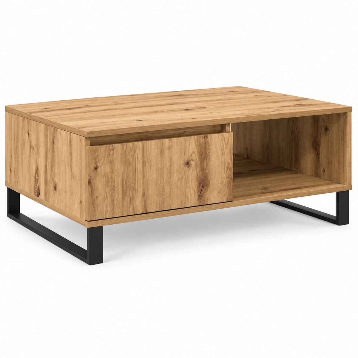 Salontafel 90 x 60 x 35 cm – Eikenlook – Metalen Poten