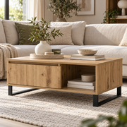 Salontafel 90 x 60 x 35 cm – Eikenlook – Metalen Poten