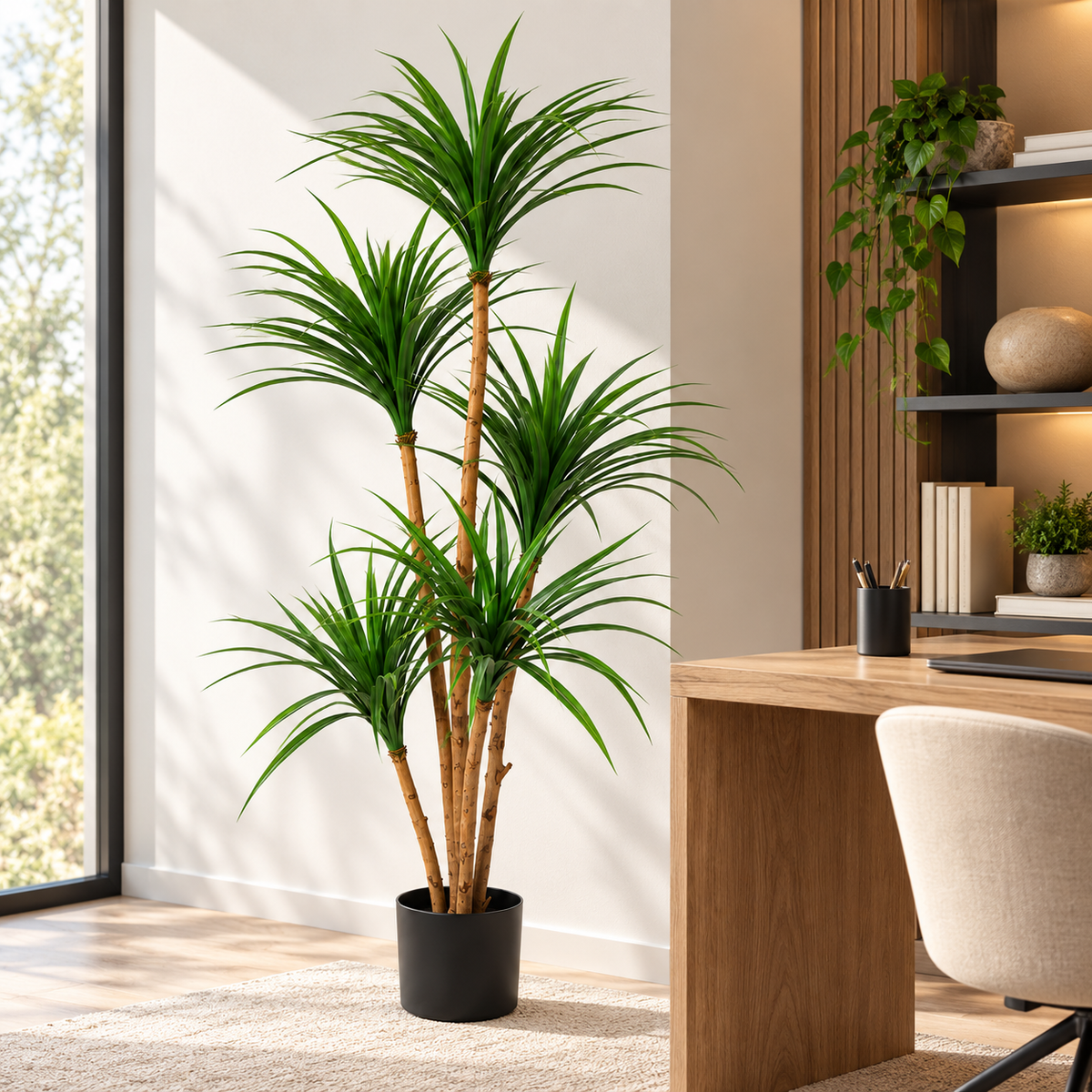 Kunstplant Dracaena 150 cm – Realistische Yucca Kunstboom – Verstelbare Bladeren
