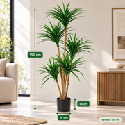 Kunstplant Dracaena 150 cm – Realistische Yucca Kunstboom – Verstelbare Bladeren
