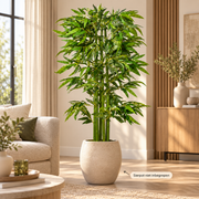 Kunstbamboe 160 cm – Kunstplant Bamboe – Realistische Bladeren – Zwarte Pot – Groen